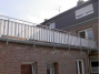 Balkonbespannung Blockstreifen weiss/grau
